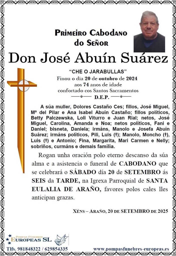 Don José Abuín Suárez (20/09/2025)