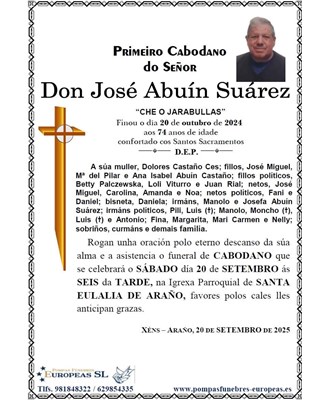 Don José Abuín Suárez (20/09/2025)