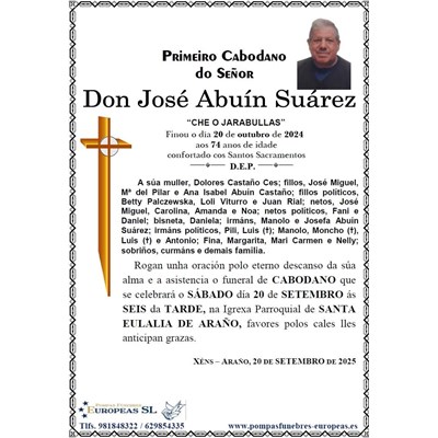 Don José Abuín Suárez (20/09/2025)