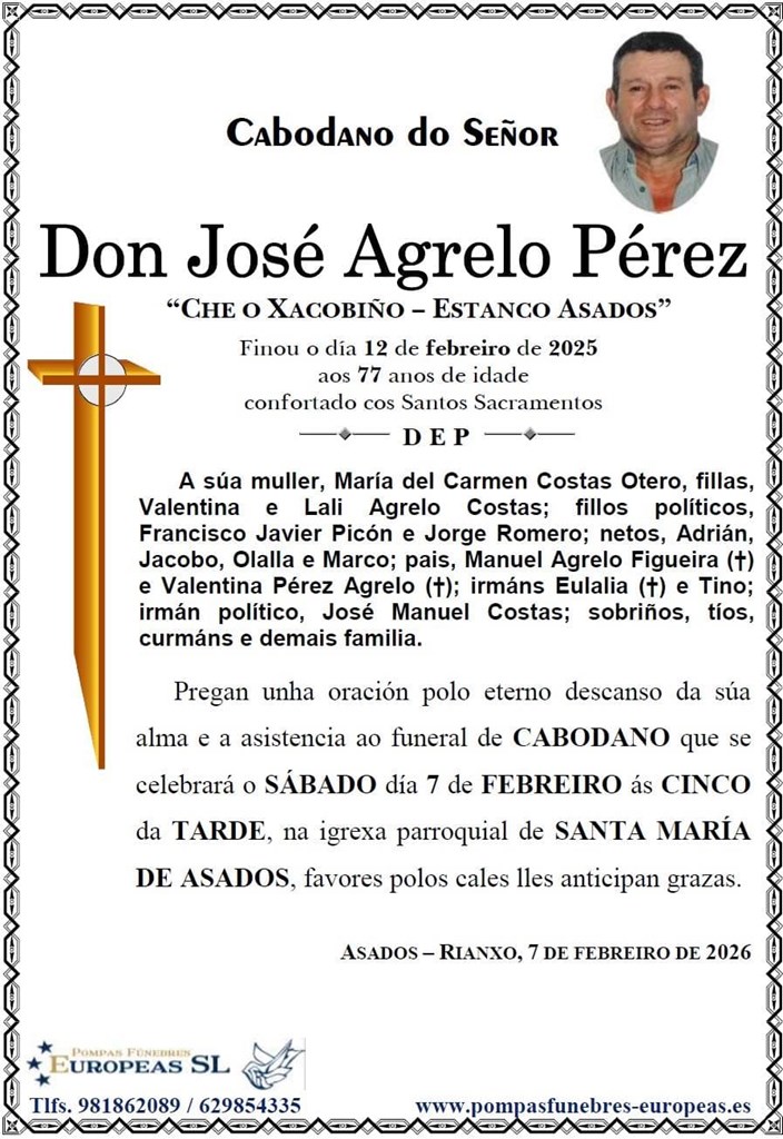 Don José Agrelo Pérez (07/02/2026)