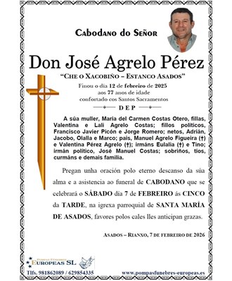 Don José Agrelo Pérez (07/02/2026)