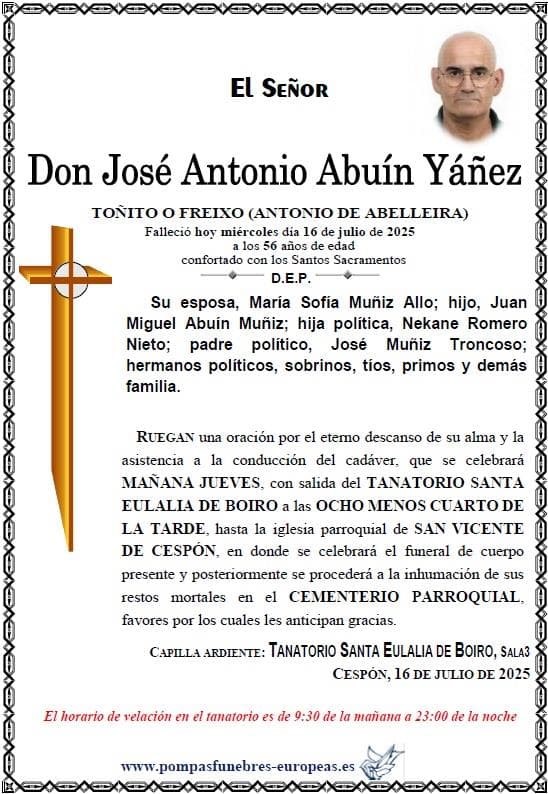 Don José Antonio Abuín Yáñez
