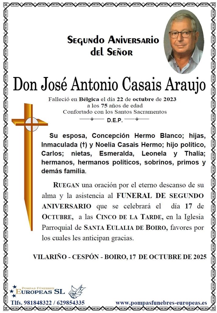Don José Antonio Casais Araujo (17/10/2025)