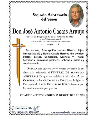 Don José Antonio Casais Araujo (17/10/2025)