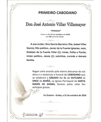 Don José Antonio Villar Villamayor (31/10/2026)