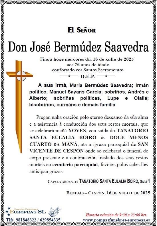 Don José Bermúdez Saavedra