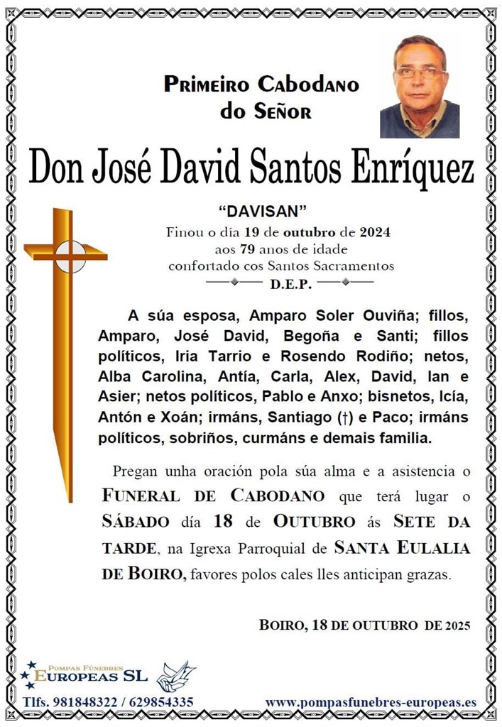 Don José David Santos Enríquez (18/10/2025)