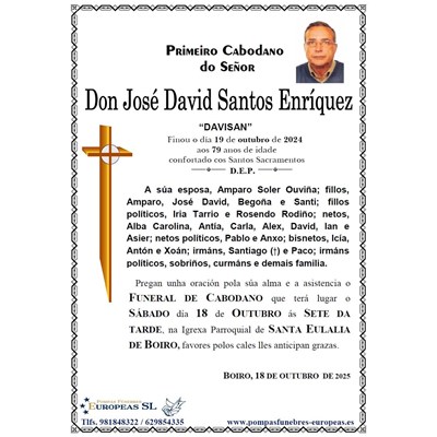 Don José David Santos Enríquez (18/10/2025)