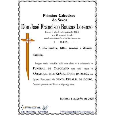 Don José Francisco Bouzas Lorenzo (14/06/2025)
