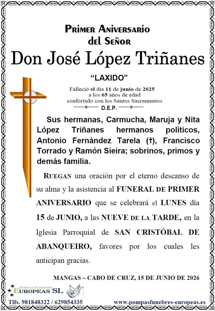 Don José López Triñanes (15/06/2026)