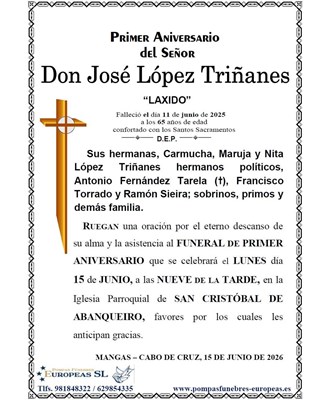 Don José López Triñanes (15/06/2026)