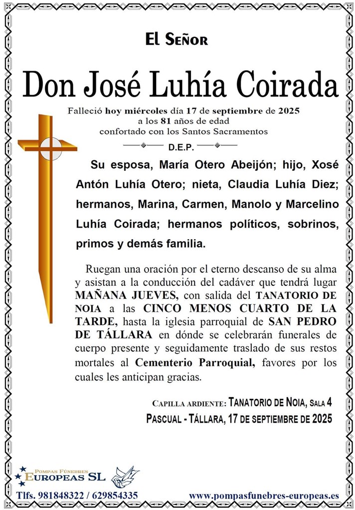 Don José Luhía Coirada