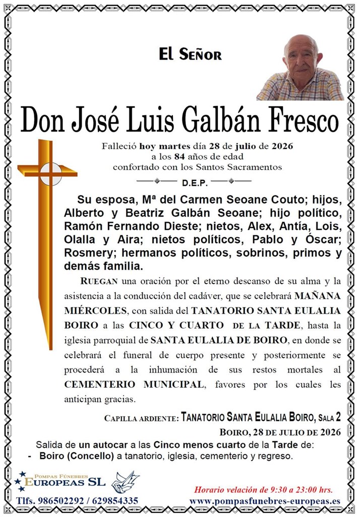 Don José Luis Galbán Fresco