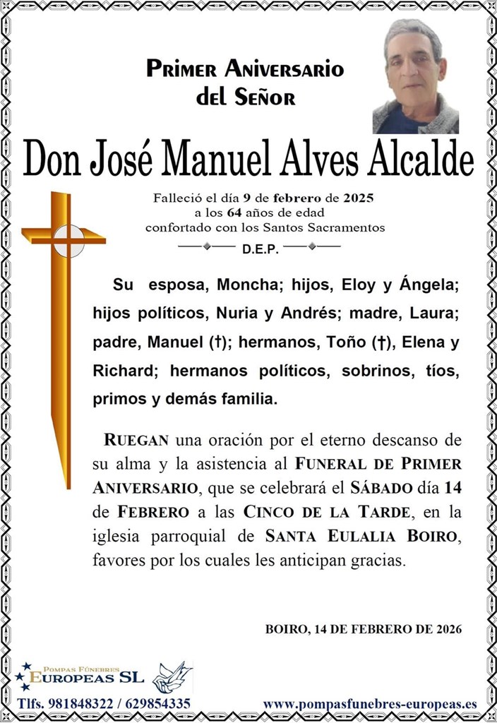 Don José Manuel Alves Alcalde (14/02/2026)