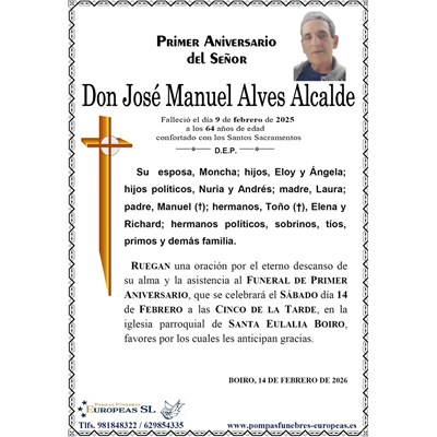 Don José Manuel Alves Alcalde (14/02/2026)