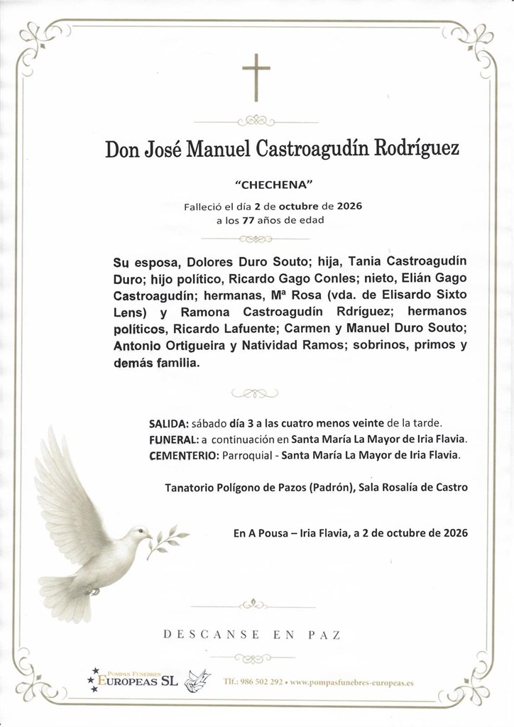 Foto secundaria Don José Manuel Castroagudín Rodríguez