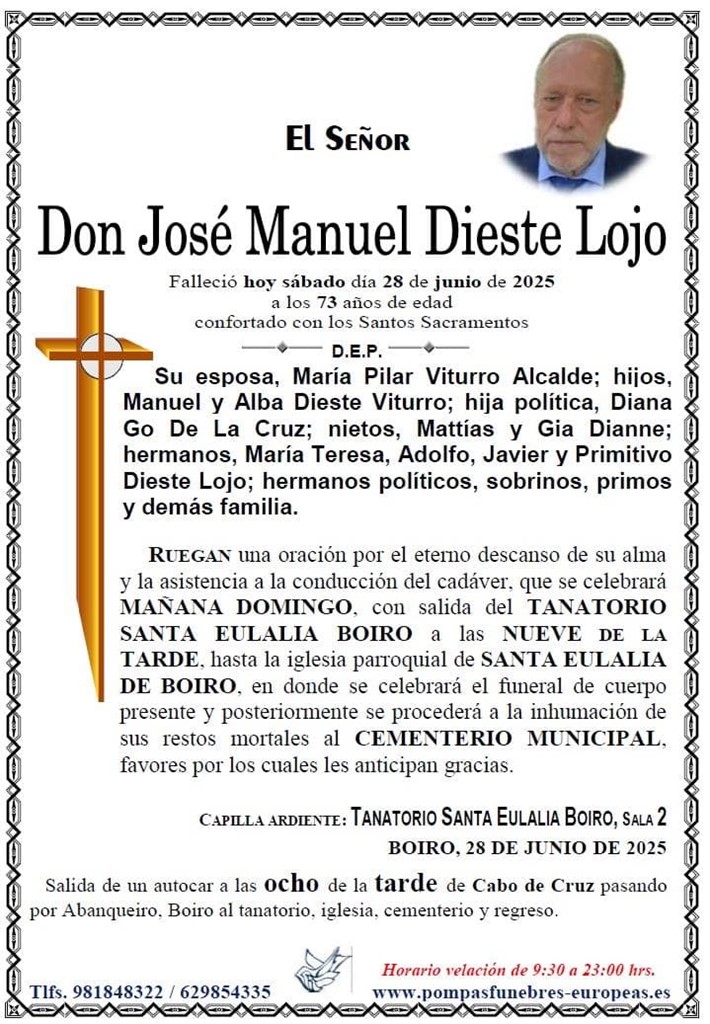 Foto principal Don José Manuel Dieste Lojo