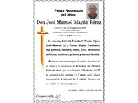 Don José Manuel Mayán Pérez (22/08/2026)