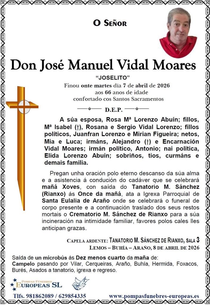 Don José Manuel Vidal Moares