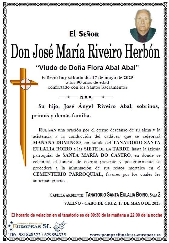 Foto principal Don José María Riveiro Herbón