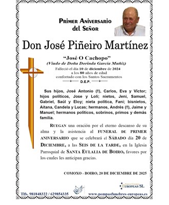 Don José Piñeiro Martínez (20/12/2025)