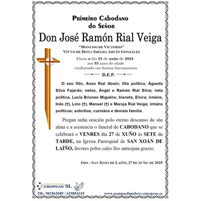 Don José Ramón Rial Veiga (27/06/2025)