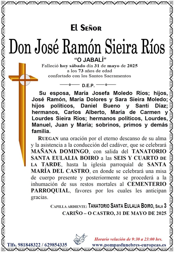 Foto secundaria Don José Ramón Sieira Ríos