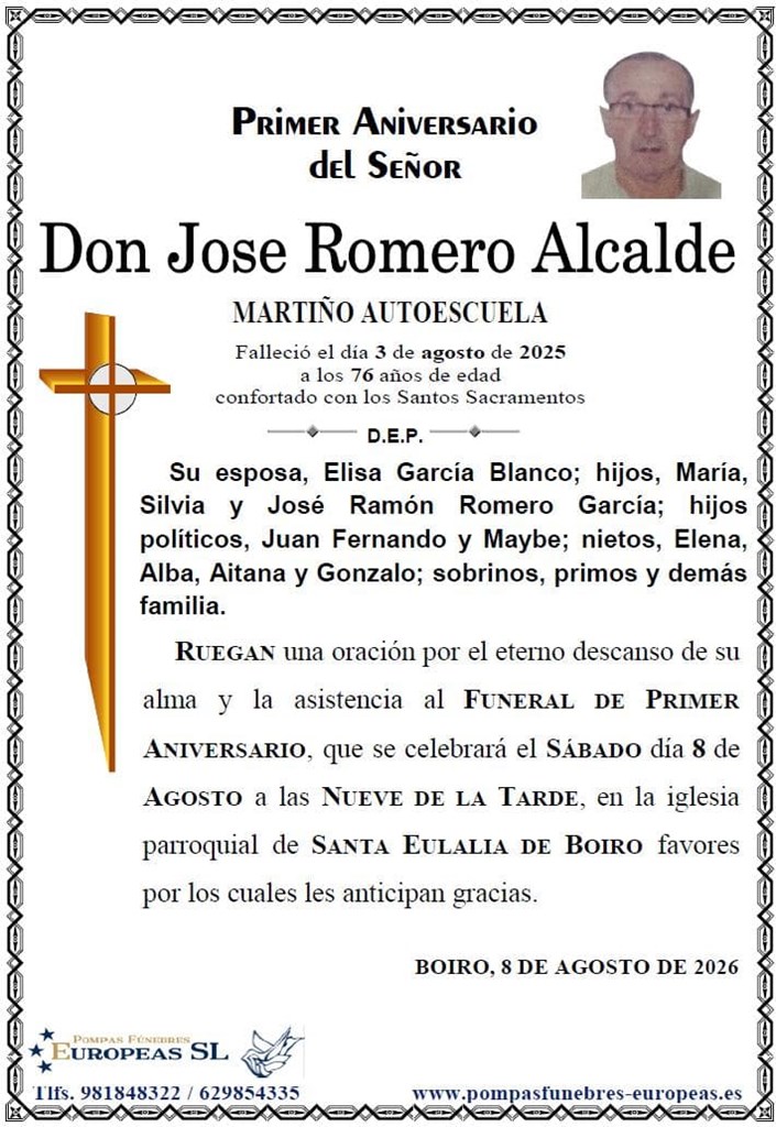 Don José Romero Alcalde (08/08/2026)