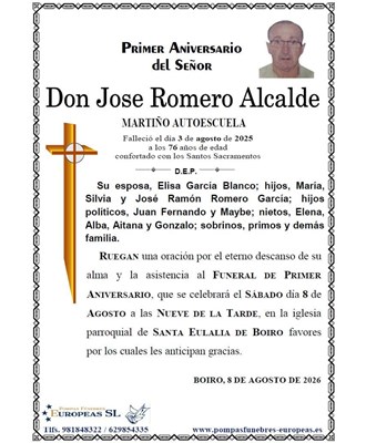 Don José Romero Alcalde (08/08/2026)