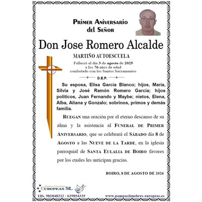 Don José Romero Alcalde (08/08/2026)