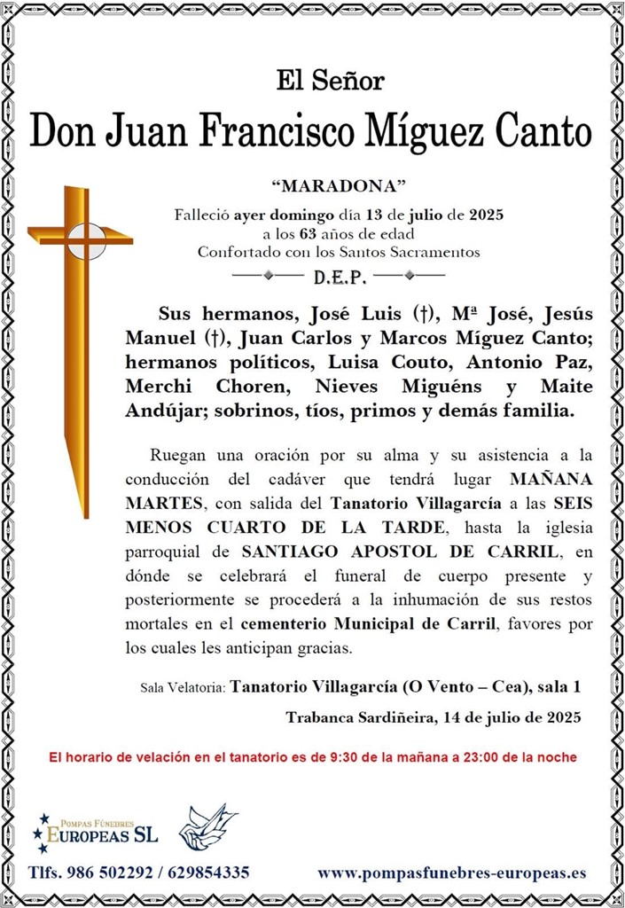 Don Juan Francisco Míguez Canto