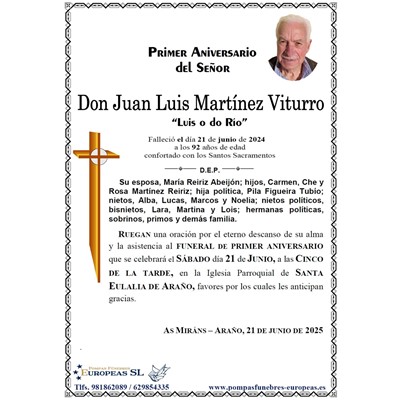 Don Juan Luis Martínez Viturro (21/06/2025)