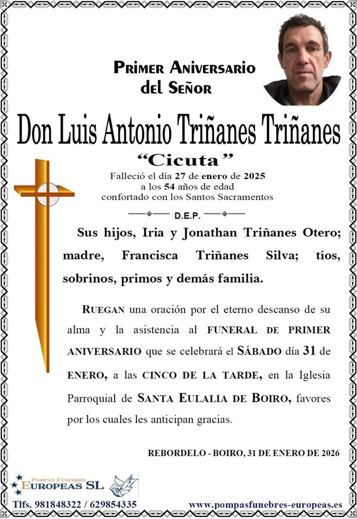 Don Luis Antonio Triñanes Triñanes (31/01/2026)