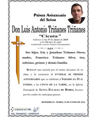 Don Luis Antonio Triñanes Triñanes (31/01/2026)