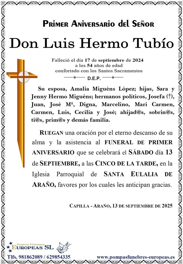 Don Luis Hermo Tubío (13/09/2025)