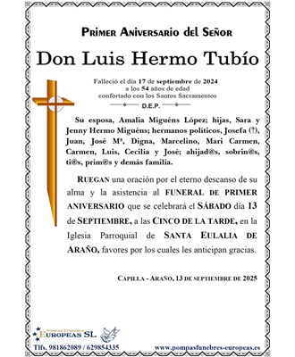 Don Luis Hermo Tubío (13/09/2025)