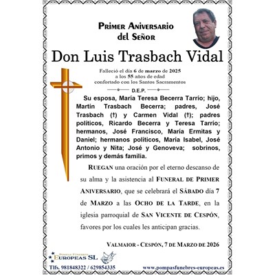 Don Luis Trasbach Vidal (07/03/2026)