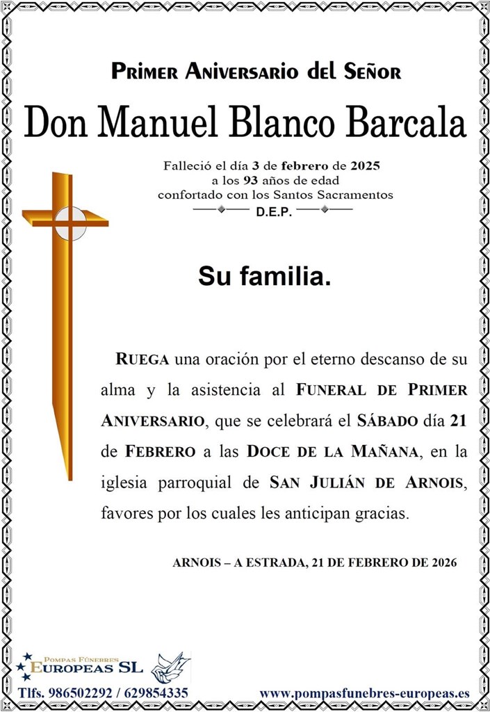 Don Manuel Blanco Barcala (21/02/2026)
