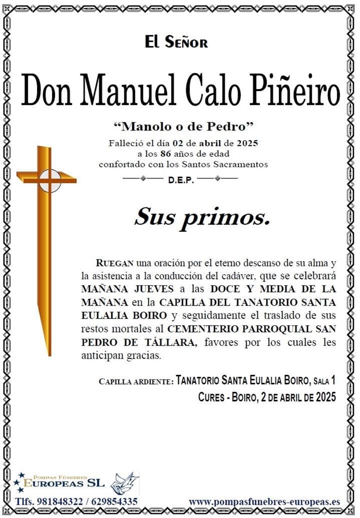 Don Manuel Calo Piñeiro
