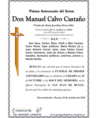 Don Manuel Calvo Castaño (25/10/2025)