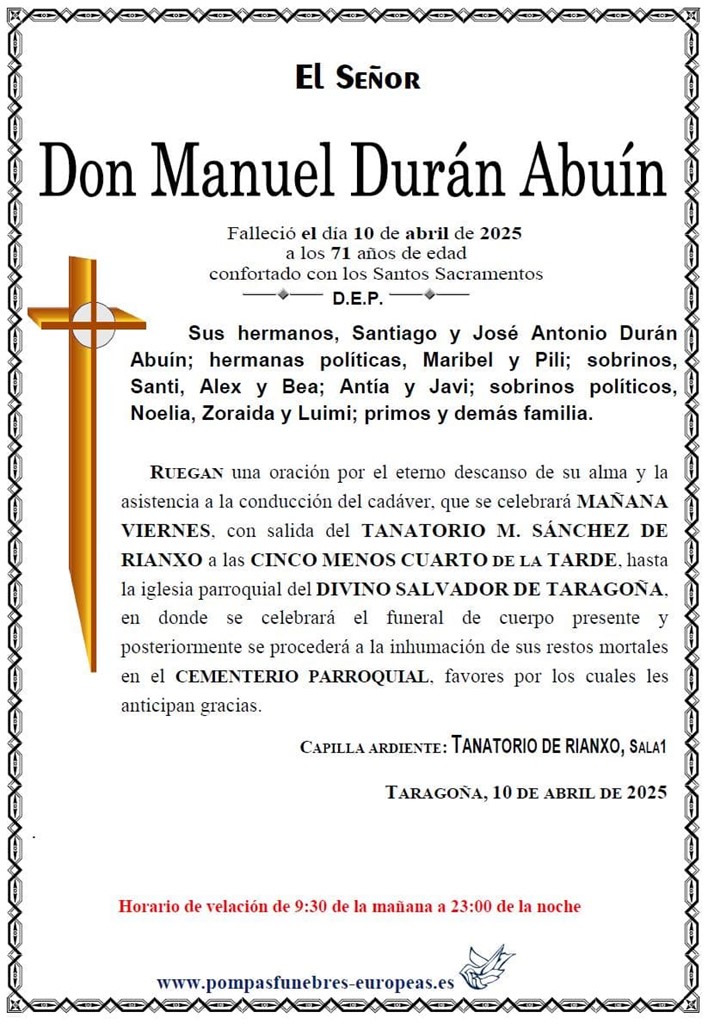Don Manuel Durán Abuín