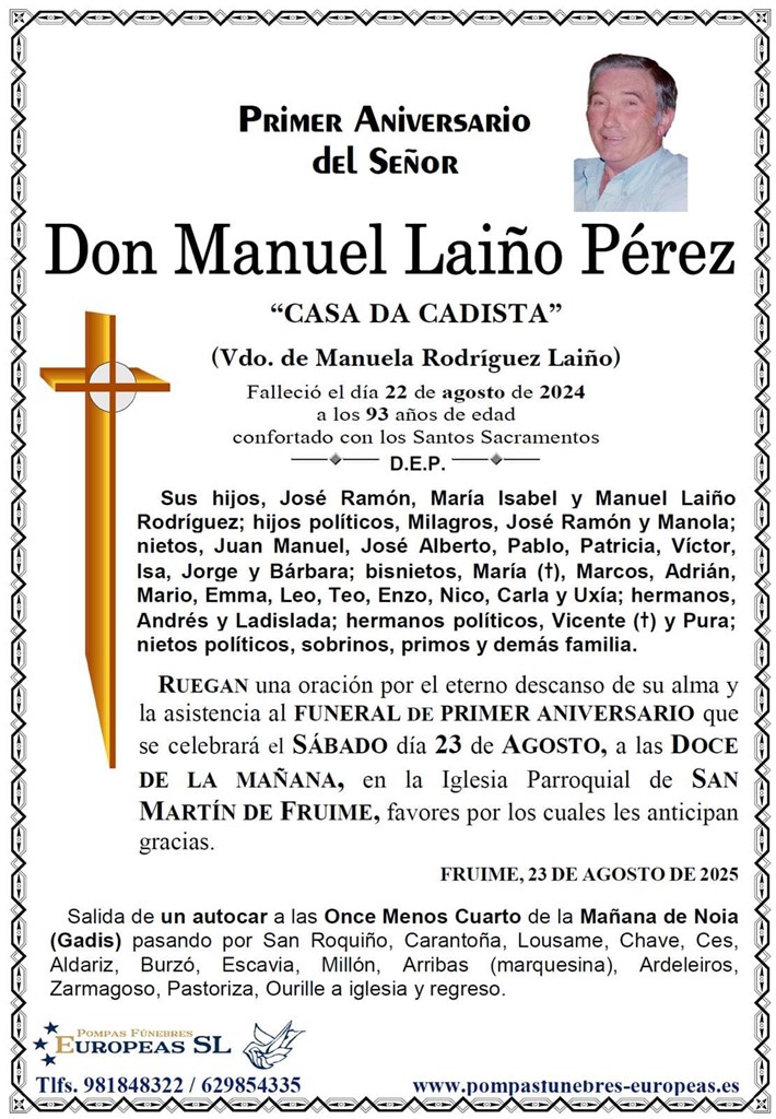 Don Manuel Laíño Pérez (23/08/2025)