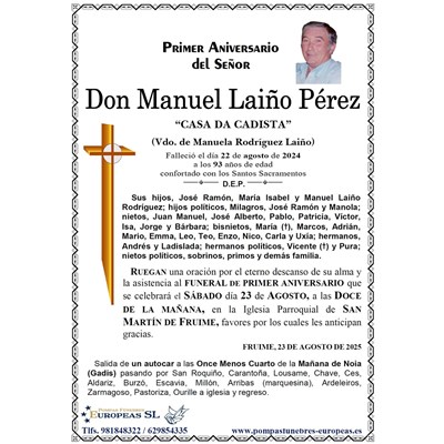 Don Manuel Laíño Pérez (23/08/2025)