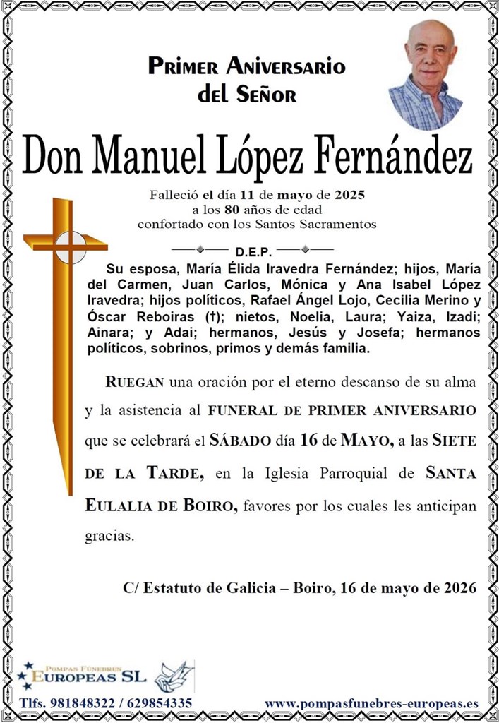 Don Manuel López Fernández (16/05/2026)