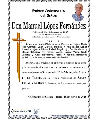 Don Manuel López Fernández (16/05/2026)