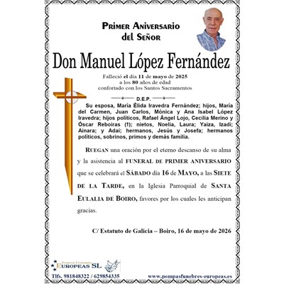 Don Manuel López Fernández (16/05/2026)