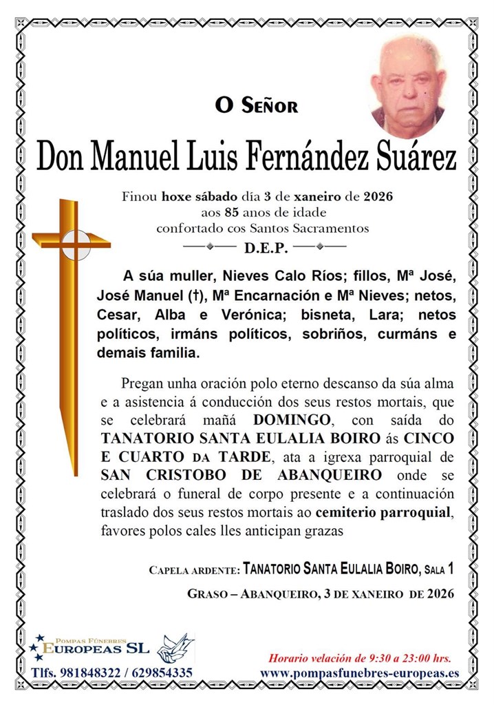 Foto 1 Don Manuel Luis Fernández Suárez