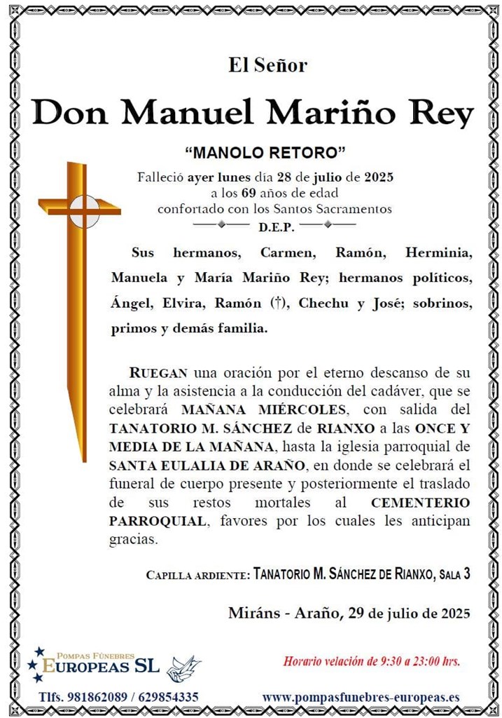 Foto principal Don Manuel Mariño Rey