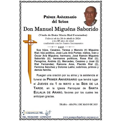 Don Manuel Migués Saborido (01/05/2025)