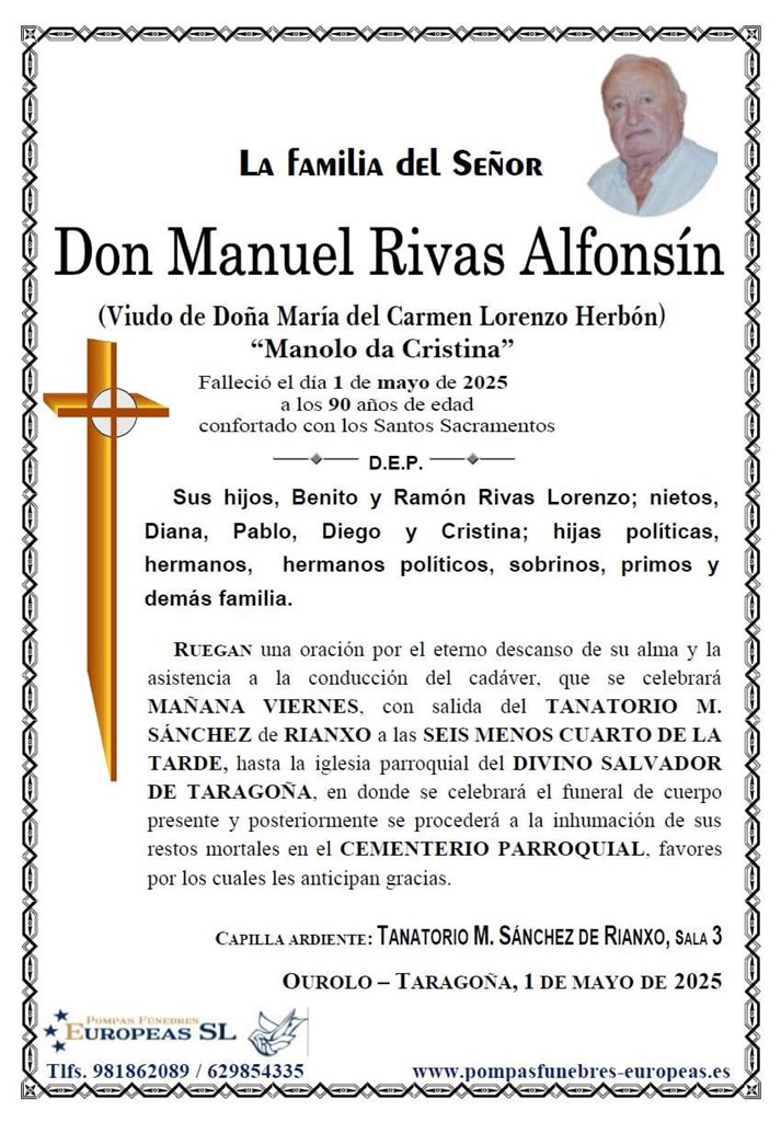 Foto principal Don Manuel Rivas Alfonsín